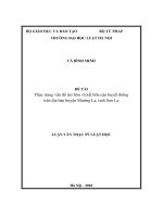 Thực trạng vấn đề tảo hôn và kết hôn cận huyết thống trên địa bàn huyện mường la, tỉnh sơn la  