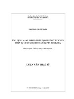 Ứng dụng mạng nơron nhân tạo trong việc chẩn đoán sự cố của bộ biến tầng ba pha bốn khóa  