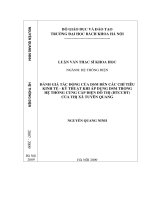 Đánh giá tác động của DSM đến các chỉ tiêu kinh tế kỹ thuật khi áp dụng DSM trong hệ thống cung cấp điện đô thị HTCCĐT của thị xã Tuyên Quang