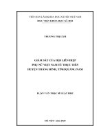 Luận văn thạc sĩ giám sát của hội liên hiệp phụ nữ việt nam từ thực tiễn huyện thăng bình, tỉnh quảng nam