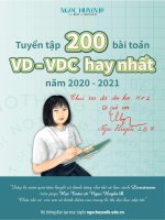 Tuyển tập 200 bài toán VD – VDC hay nhất ôn thi THPT 2020 – 2021 môn toán 