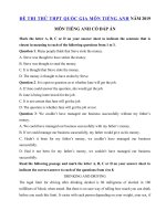 Tải Đề thi thử THPT Quốc Gia lần 1 năm 2019 môn Tiếng Anh trường THPT Cao Nguyên, Tây Nguyên - Đề thi THPT Quốc Gia môn Anh 2019 có đáp án