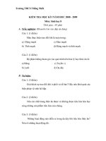 Download Đề kiểm tra HKI sinh học 8- THCS Thống nhất