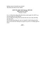 Download Đề kiểm tra HKII môn sử lớp 8- THCS Phan Chu Trinh