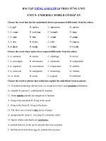 Tải Bài tập Unit 9 lớp 10 Undersea World có đáp án - Tiếng Anh 10 Unit 9 Undersea World| Bài tập Unit 9 tiếng Anh lớp 10 có đáp án