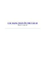 Tải Tổng hợp các dạng Toán ôn thi vào 10 - Phần 1: Đại số - Ôn thi vào 10 môn Toán