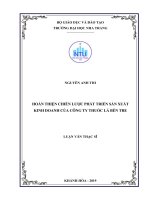 Hoàn thiện chiến lược phát triển sản xuất kinh doanh của công ty thuốc lá bến tre  