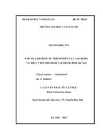 Bảo vệ lao động nữ theo pháp luật lao động và thực tiễn thi hành tại thành phố hà nội  