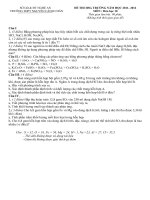 Download Đề thi HSG cấp trường môn hóa học 10- THPT Nguyễn Cảnh Chân