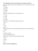 Tải Trắc nghiệm Địa lí 6 bài 8 - Sự chuyển động của Trái Đất quanh Mặt Trời