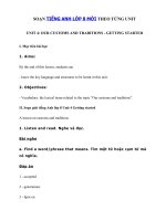 Tải Unit 4 lớp 8 Getting started - Tiếng Anh 8 Unit 4 Our customs and traditions | Giải bài tập SGK tiếng Anh 8 mới Unit 4 Getting started