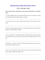 Tải Đề kiểm tra 15 phút tiếng Anh lớp 11 lần 3 năm 2019 - 2020 - Đề thi tiếng Anh lớp 11 có đáp án