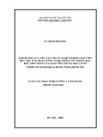Luận văn thạc sĩ ảnh hưởng của yêu cầu chuẩn nghề nghiệp giáo viên đến việc ứng dụng công nghệ thông tin 
