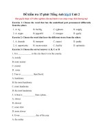 Tải Đề kiểm tra 15 phút Tiếng Anh lớp 8 Unit 2 - Đề thi Tiếng Anh lớp 8 Thí điểm Unit 2 có đáp án