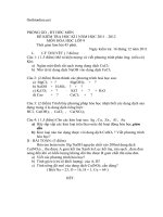 Download Đề kiểm tra HKI hóa học 9 chọn lọc- 2011 2012 tỉnh HOOCMON
