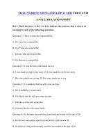 Tải Trắc nghiệm Writing tiếng Anh lớp 11 Unit 2 Relationships - Bài tập tiếng Anh 11 mới theo từng Unit có đáp án