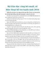 Tải Bộ Giáo dục công bố email, số điện thoại hỗ trợ tuyển sinh 2016 - Thông tin tư vấn tuyển sinh 2016