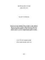 Khảo sát qui trình công nghệ và hệ thống quản lý chất lượng theo HACCP cho sản phẩm tôm PTO đông lạnh tại công ty cổ phần CBTS và xuất nhập khẩu kiên cường 