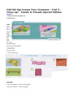 Tải Giải bài tập Family and Friends lớp 3 Unit 1: Lesson two - Giải bài tập Tiếng Anh lớp 3 Unit 1: Clean up!