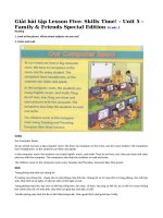 Tải Giải bài tập Family and Friends lớp 3 Unit 4: Lesson five - Giải bài tập tiếng Anh lớp 3 Unit 4: We have English!