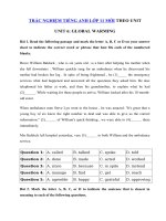 Tải Trắc nghiệm Writing tiếng Anh lớp 11 Unit 6 Global Warming - Bài tập Tiếng Anh 11 mới theo từng Unit có đáp án