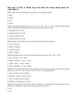 Tải Trắc nghiệm Hóa học lớp 11 bài 4: Phản ứng trao đổi ion trong dung dịch các chất điện li - Bài tập trắc nghiệm Hóa học lớp 11 có đáp án