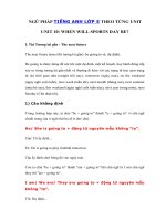 Tải Ngữ pháp tiếng Anh lớp 5 Unit 10: When will Sports Day be? - Tiếng Anh 5 Unit 10 When will Sports Day be| Ngữ pháp Unit 10 SGK tiếng Anh lớp 5 mới