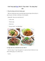 Tải Giải bài tập SGK Công nghệ lớp 6 bài 23: Thực hành xây dựng thực đơn - Giải bài tập Công nghệ 6