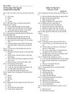 Download Đề kiểm tra HKI sinh học 8- mã đề 1