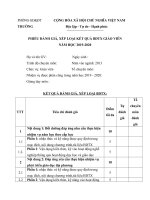 Tải Phiếu đánh giá, xếp loại kết quả BDTX giáo viên - Mẫu phiếu đánh giá bồi dưỡng thường xuyên dành cho giáo viên