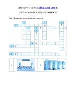 Tải Bài tập Từ vựng tiếng Anh lớp 5 Unit 16 Where's the post office? - Ôn tập tiếng Anh 5 theo từng Unit có đáp án