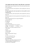 Tải Trắc nghiệm Địa lí 8 bài 29 - Đặc điểm khu vực địa hình