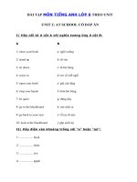 Tải Bài tập tiếng Anh Unit 2 lớp 6 At school hệ 7 năm - Bài tập tiếng Anh 6 Unit 2 At school có đáp án