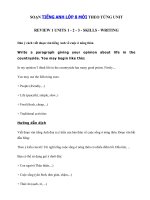 Tải Write a paragraph giving your opinion about life in the countryside - Giải Bài tập 4 trang 37 SGK tiếng Anh lớp 8 mới Review 1 Writing