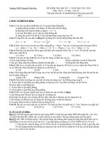 Download Đề thi học kì 1 môn vật lý khối 10- THPT Nguyễn Thái Học