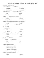 Tải Bộ bài tập trắc nghiệm Tiếng Anh lớp 6 Unit 5: Things I do - Ôn tập Tiếng Anh lớp 6