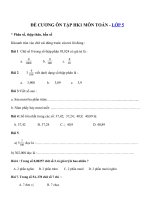 Tải Đề cương ôn tập học kì 1 môn Toán lớp 5 năm 2020 - Tài liệu ôn thi học kì 1 môn Toán lớp 5