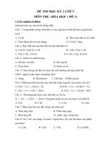 Download Đề KT học kì 2 môn hóa lớp 9- đề số 1