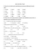 Tải Bài tập Tiếng Anh lớp 8 Unit 4: Our Past  Số 2 - Bài tập Tiếng Anh lớp 8 có đáp án