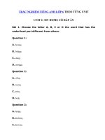 Tải Trắc nghiệm Ngữ âm tiếng Anh lớp 6 Unit 2 My Home - Bài tập Unit 2 lớp 6 My home có đáp án