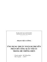 Ứng dụng thuật toán di truyền phân bố công suất tối ưu trong hệ thống điện 
