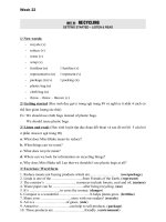 NỘI DUNG BÀI HỌC MÔN ANH 8 - TUẦN 22 (2020 - 2021)