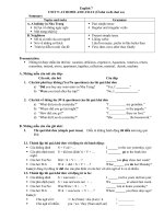 Tiếng Anh 7 - Ôn tập Unit 9 và 10