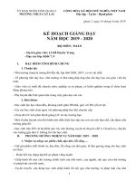 KẾ HOẠCH GIẢNG DẠY CÁ NHÂN MÔN TOÁN NĂM HỌC 2019-2020