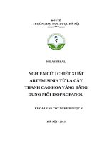 Nghiên cứu chiết xuất artemisinin từ lá cây thanh cao hoa vàng bằng dung môi isopropanol​ 