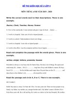 Tải Đề thi giữa kì 2 tiếng Anh lớp 4 năm 2019 - 2020 - Đề kiểm tra tiếng Anh lớp 4 có đáp án