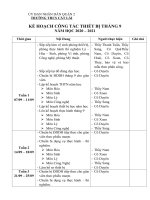 Kế hoạch Thiết bị tháng 9 năm học 2020 - 2021
