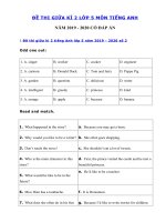 Tải Bộ đề thi giữa học kì 2 tiếng Anh lớp 5 năm 2019 - 2020 - Đề kiểm tra tiếng Anh lớp 5 có đáp án