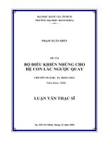 Bộ điều khiển nhúng cho hệ con lắc ngược quay  