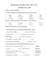 Tải Đề thi thử vào lớp 10 năm 2019 môn Tiếng Anh sở GD - ĐT Thanh Hóa - Đề tuyển sinh lớp 10 môn Tiếng Anh chương trình mới